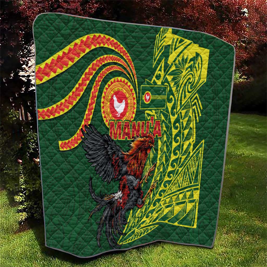 Proud of Manu'a Islands Quilt Rooster and Polynesian Art Wing Style
