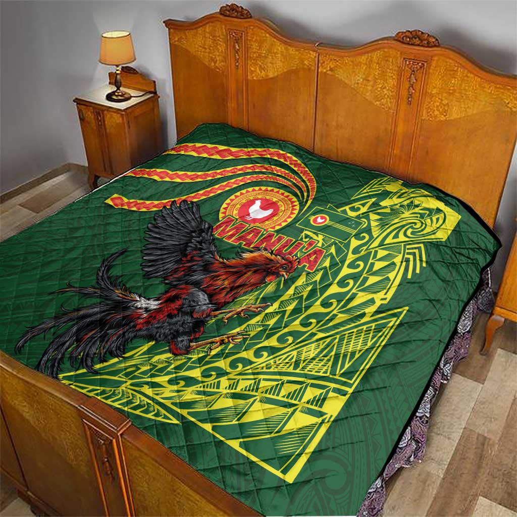 Proud of Manu'a Islands Quilt Rooster and Polynesian Art Wing Style
