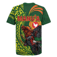 Proud of Manu'a Islands Rugby Jersey Rooster and Polynesian Art Wing Style