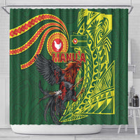 Proud of Manu'a Islands Shower Curtain Rooster and Polynesian Art Wing Style