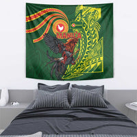 Proud of Manu'a Islands Tapestry Rooster and Polynesian Art Wing Style