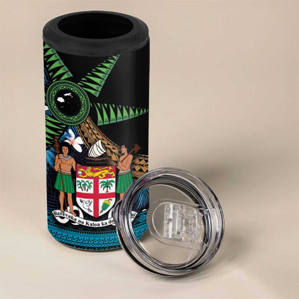 Uganda 4 in 1 Can Cooler Tumbler - Crested Crane and Rise and Shine Tribal Pattern Design TS04 main image 0