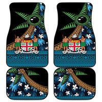 Fiji Day Car Mats Palm Tree With Plumeria Tapa Tribal Pattern