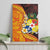Tonga Culture Canvas Wall Art Ngatu Pattern with Plumeria and Hibiscus