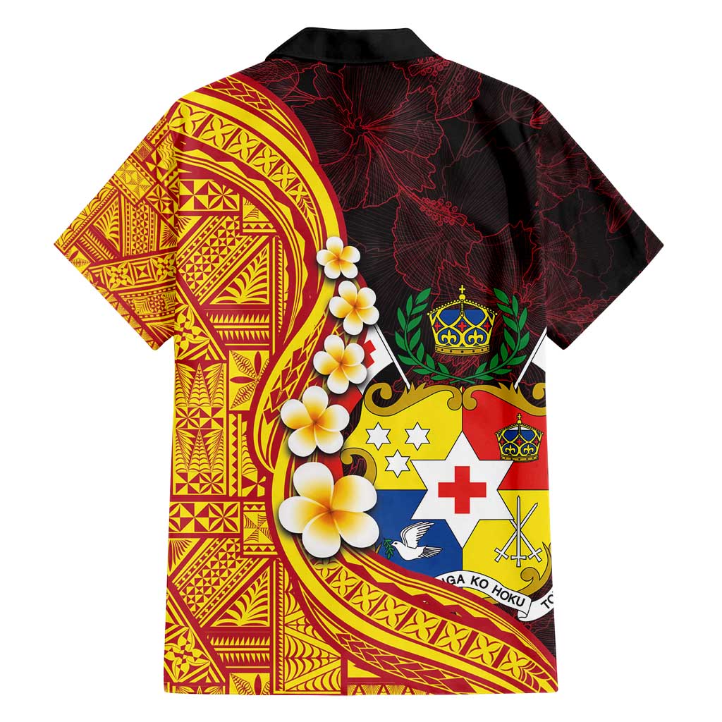Tonga Culture Family Matching Long Sleeve Bodycon Dress and Hawaiian Shirt Ngatu Pattern with Plumeria and Hibiscus LT03 - Polynesian Pride