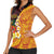 Tonga Culture Women Sleeveless Polo Shirt Ngatu Pattern with Plumeria and Hibiscus