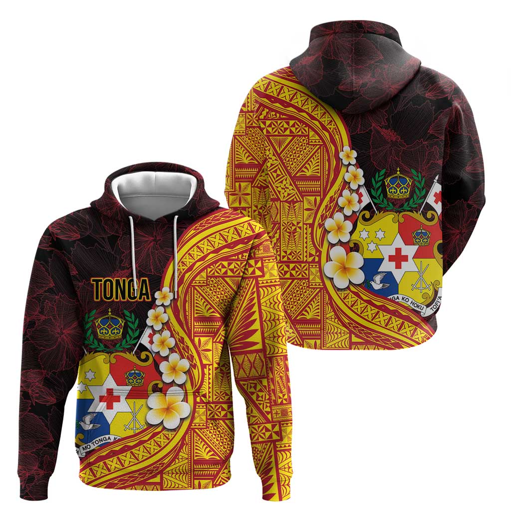 Tonga Culture Zip Hoodie Ngatu Pattern with Plumeria and Hibiscus LT03 - Polynesian Pride