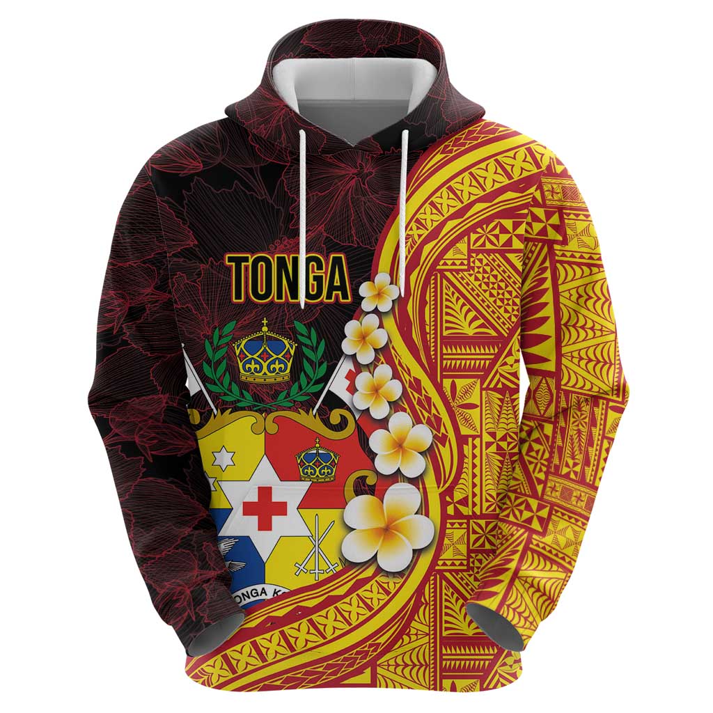 Tonga Culture Zip Hoodie Ngatu Pattern with Plumeria and Hibiscus LT03 - Polynesian Pride
