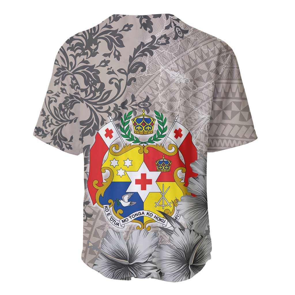 Tonga Culture Baseball Jersey Ngatu Pattern and Blooming Hibiscus LT03 - Polynesian Pride