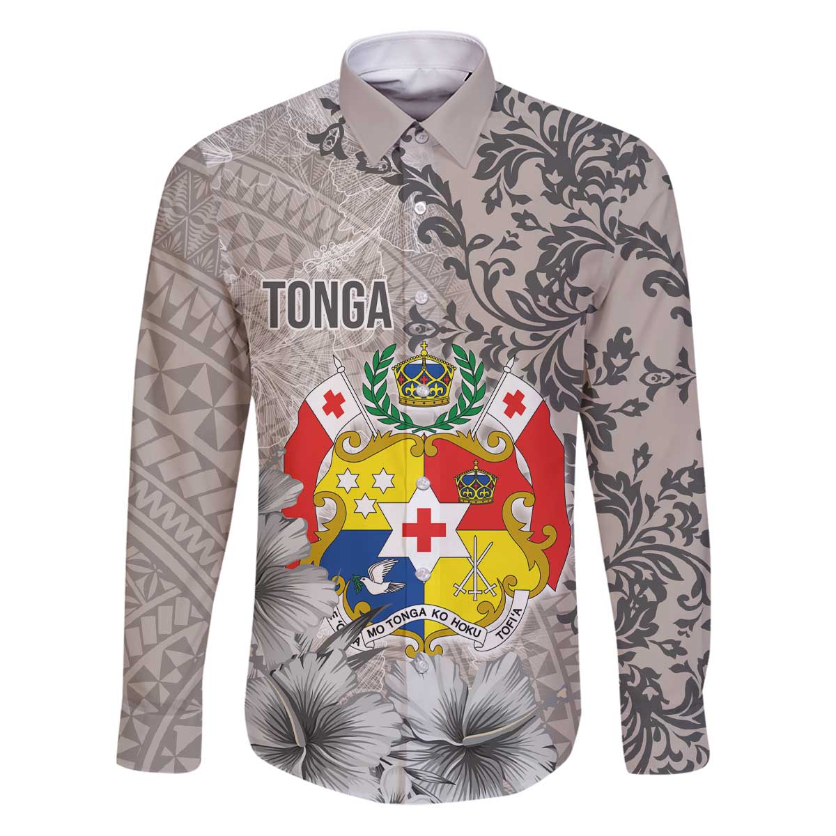 Tonga Culture Family Matching Puletasi and Hawaiian Shirt Ngatu Pattern and Blooming Hibiscus