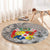 Tonga Culture Round Carpet Ngatu Pattern and Blooming Hibiscus