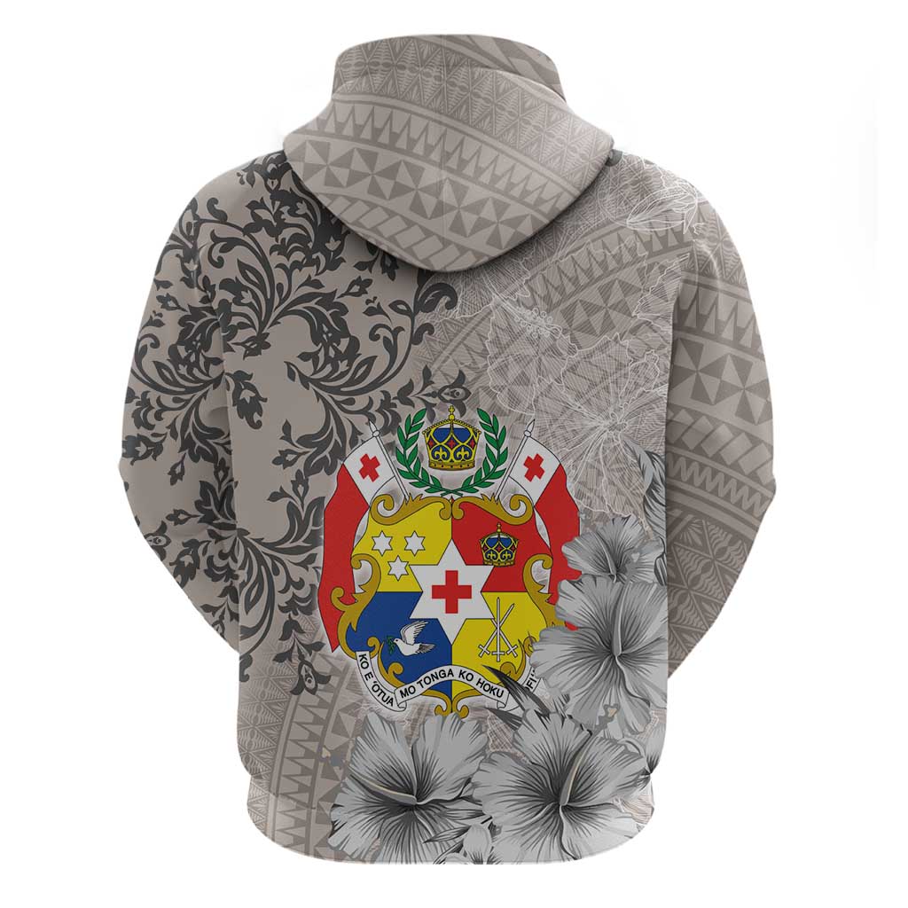 Tonga Culture Zip Hoodie Ngatu Pattern and Blooming Hibiscus LT03 - Polynesian Pride