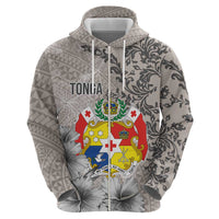 Tonga Culture Zip Hoodie Ngatu Pattern and Blooming Hibiscus LT03 - Polynesian Pride