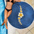 Polynesian Hibiscus and Plumeria with Tapa Pattern Beach Blanket Blue Color