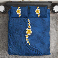Polynesian Hibiscus and Plumeria with Tapa Pattern Bedding Set Blue Color LT03 Blue - Polynesian Pride