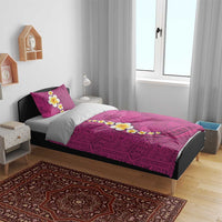 Polynesian Hibiscus and Plumeria with Tapa Pattern Bedding Set Pink Color LT03 - Polynesian Pride