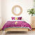 Polynesian Hibiscus and Plumeria with Tapa Pattern Bedding Set Pink Color
