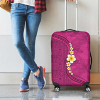 Polynesian Hibiscus and Plumeria with Tapa Pattern Luggage Cover Pink Color LT03 - Polynesian Pride