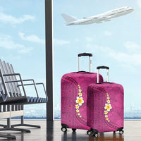 Polynesian Hibiscus and Plumeria with Tapa Pattern Luggage Cover Pink Color LT03 - Polynesian Pride