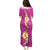 Polynesian Hibiscus and Plumeria with Tapa Pattern Puletasi Pink Color
