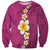 Polynesian Hibiscus and Plumeria with Tapa Pattern Sweatshirt Pink Color