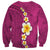 Polynesian Hibiscus and Plumeria with Tapa Pattern Sweatshirt Pink Color