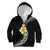 Pacific Hibiscus and Plumeria with Tapa Pattern Kid Hoodie Black Color