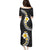 Pacific Hibiscus and Plumeria with Tapa Pattern Puletasi Black Color