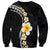 Pacific Hibiscus and Plumeria with Tapa Pattern Sweatshirt Black Color