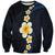 Pacific Hibiscus and Plumeria with Tapa Pattern Sweatshirt Dark Blue Color
