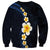 Pacific Hibiscus and Plumeria with Tapa Pattern Sweatshirt Dark Blue Color