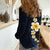 Pacific Hibiscus and Plumeria with Tapa Pattern Women Casual Shirt Dark Blue Color