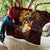 Tonga Ngatu and Hibiscus with Polynesian Tattoo Quilt Gold and Oxblood Color