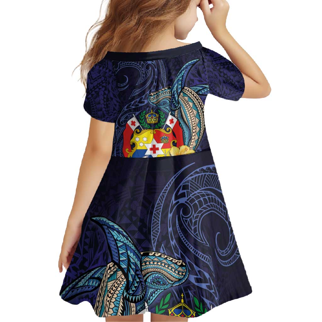 Tonga Vava'u Humpback Whale Blue Water Family Matching Mermaid Dress and Hawaiian Shirt Polynesian Hibiscus Flowers LT03 - Polynesian Pride