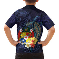 Tonga Vava'u Humpback Whale Blue Water Family Matching Tank Maxi Dress and Hawaiian Shirt Polynesian Hibiscus Flowers LT03 - Polynesian Pride