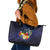 Tonga Vava'u Humpback Whale Blue Water Leather Tote Bag Polynesian Hibiscus Flowers