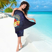 Tonga Vava'u Humpback Whale Blue Water Sarong Polynesian Hibiscus Flowers