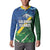 Solomon Islands Polynesian Tribal Shark and Crocodile Button Sweatshirt