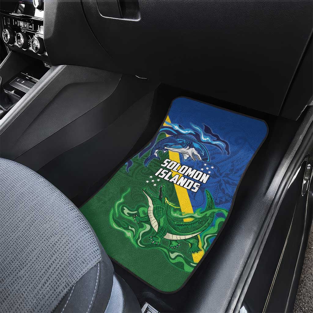 Solomon Islands Polynesian Tribal Shark and Crocodile Car Mats