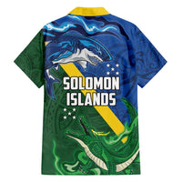 Solomon Islands Polynesian Tribal Shark and Crocodile Family Matching Tank Maxi Dress and Hawaiian Shirt