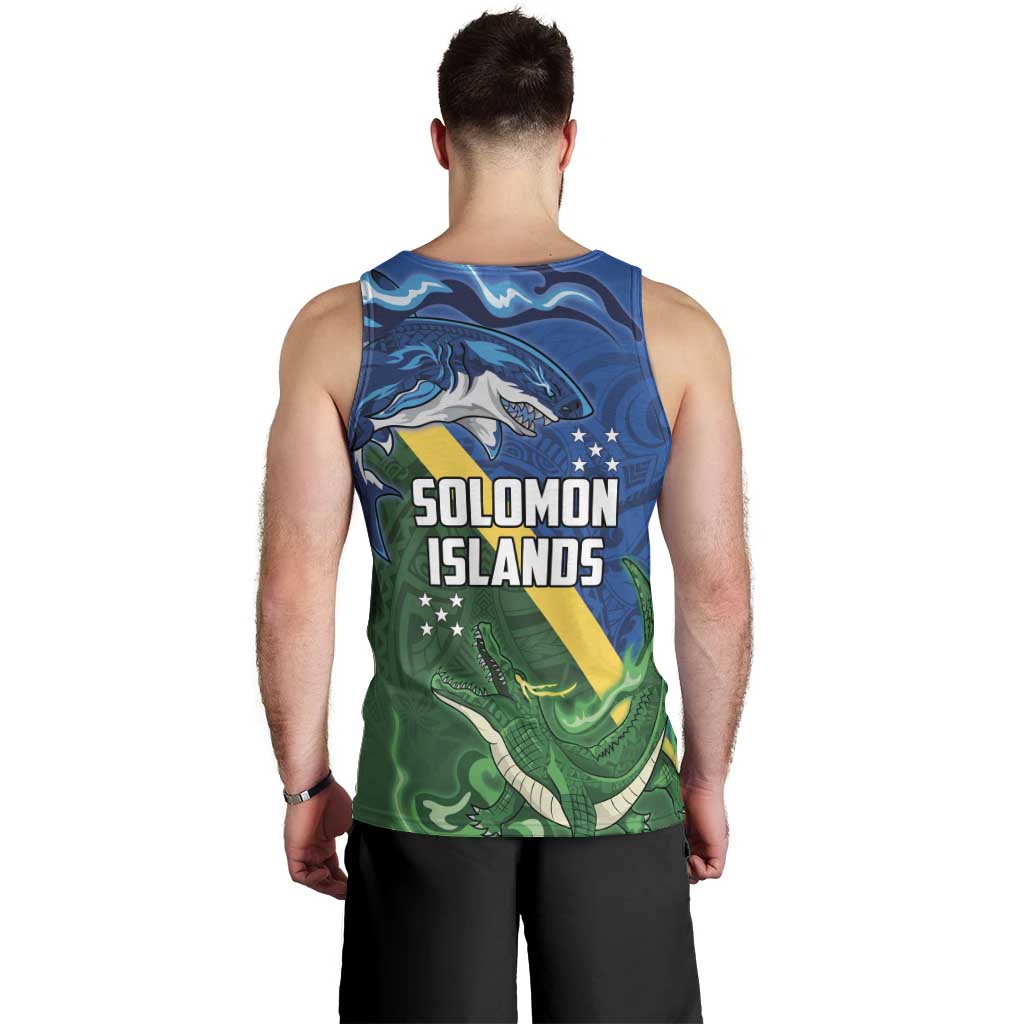 Solomon Islands Polynesian Tribal Shark and Crocodile Men Tank Top