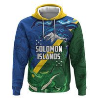 Solomon Islands Polynesian Tribal Shark and Crocodile Zip Hoodie