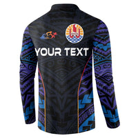 Personalised Tahiti Triathlon Polynesian Pattern Button Sweatshirt