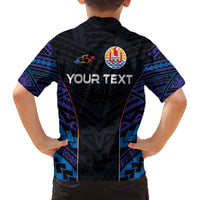 Personalised Tahiti Triathlon Polynesian Pattern Family Matching Off Shoulder Short Dress and Hawaiian Shirt