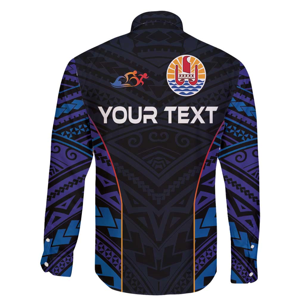 Personalised Tahiti Triathlon Polynesian Pattern Family Matching Short Sleeve Bodycon Dress and Hawaiian Shirt