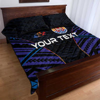 Personalised Tahiti Triathlon Polynesian Pattern Quilt Bed Set