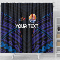 Personalised Tahiti Triathlon Polynesian Pattern Shower Curtain