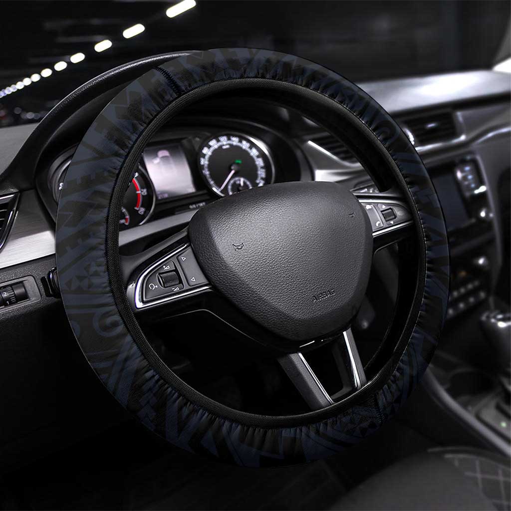 Tahiti Triathlon Polynesian Pattern Steering Wheel Cover LT03 Universal Fit Black - Polynesian Pride