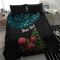 Personalized New Zealand Christmas Bedding Set Maori Santa Pikorua and Pohutukawa Meri Kirihimete LT03 - Polynesian Pride