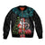 Personalized New Zealand Christmas Bomber Jacket Maori Santa Pikorua and Pohutukawa Meri Kirihimete LT03 Unisex Black - Polynesian Pride